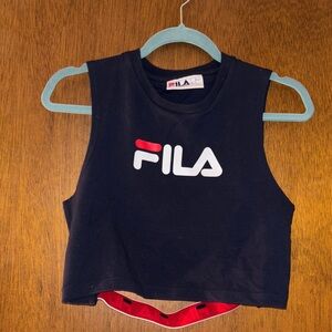 Fila navy blue Sleeveless Crop Top